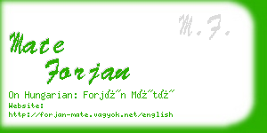 mate forjan business card